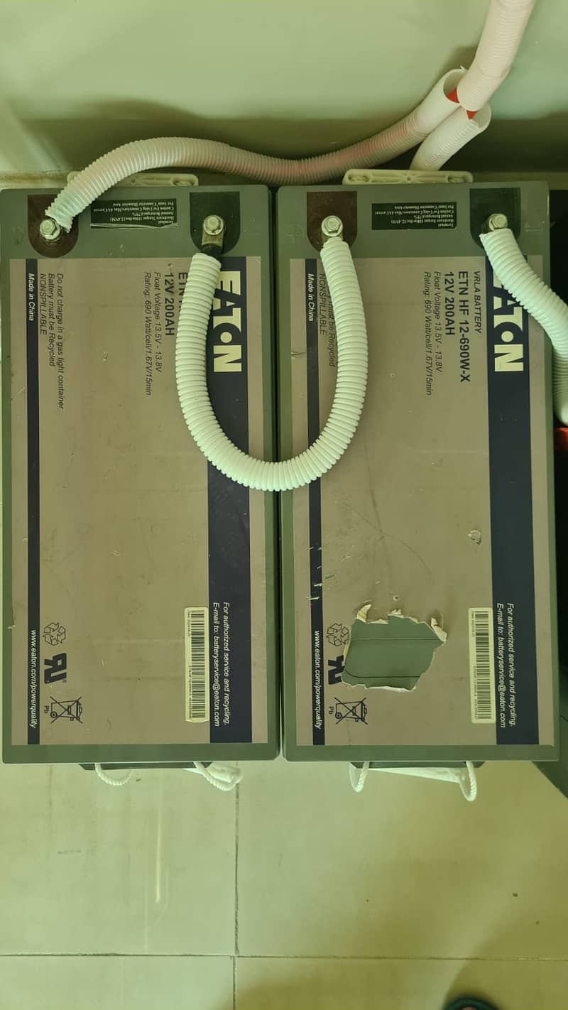 Slightly used Eaton 12V 200A VRLA Batteries for Sale 4