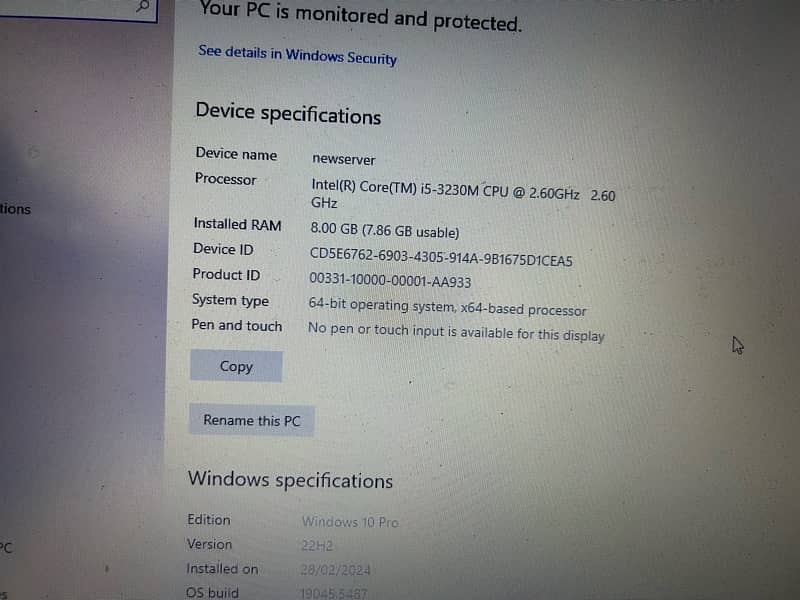 Dell i5 3rd generation 4