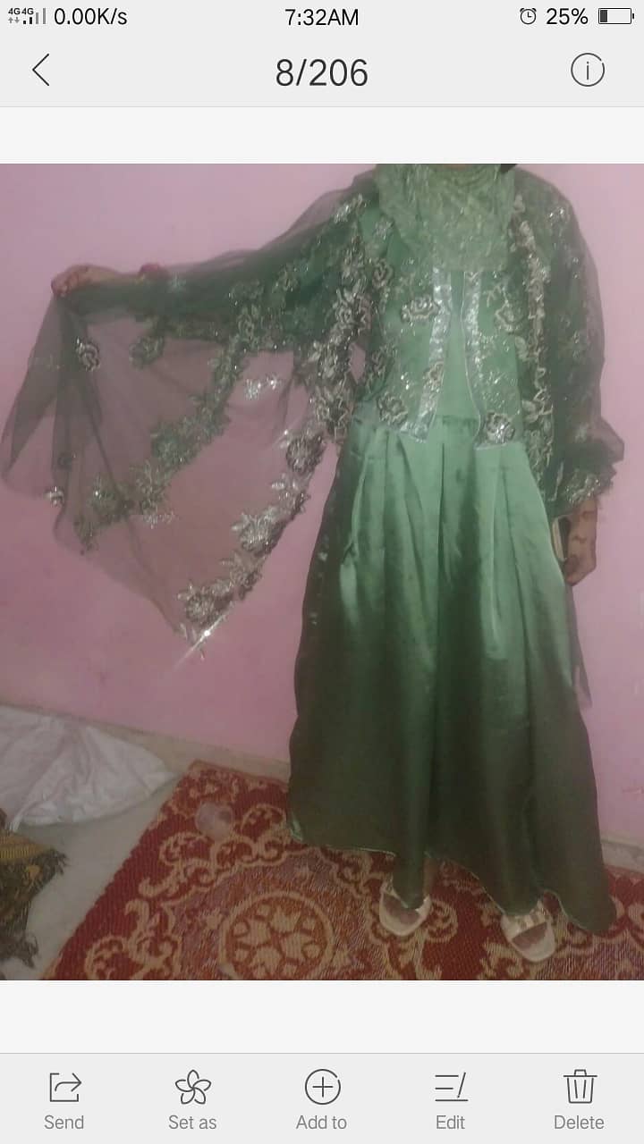Silk maxi with cut dana jacket and dupatta 2