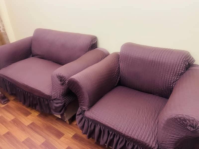 7 Seater Sofa Set With Covers In New Condition 1