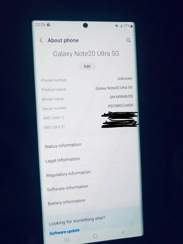 Samsung note s20 ultra NOn PTA 0