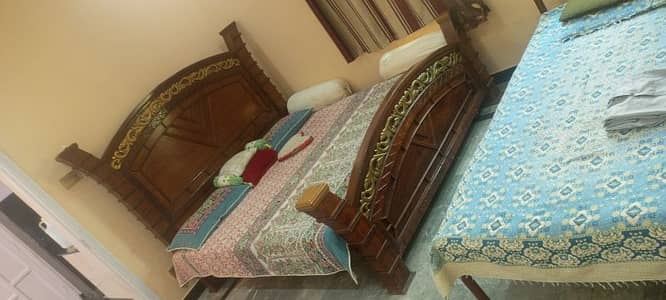 King size wooden bed