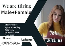 we need male female staff required urgently