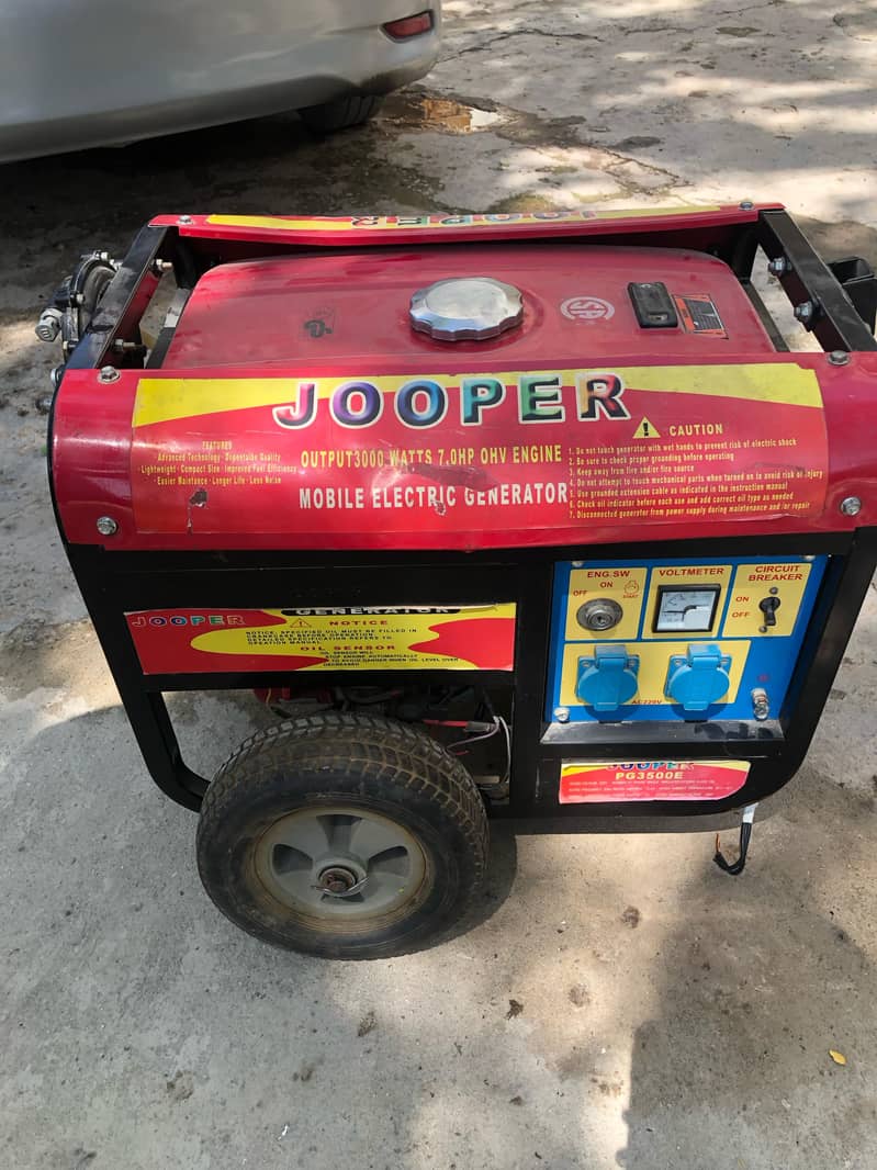 3000W Jooper  Generator with Wheels, 7 HP Engine – Excellent Condition 0