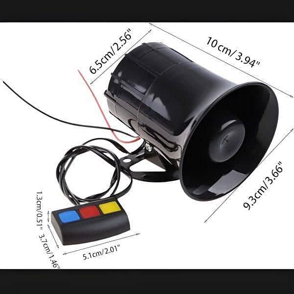Horn Siren 12 Watt 3 Different Loud Sounds For Car And Motorcycle 2