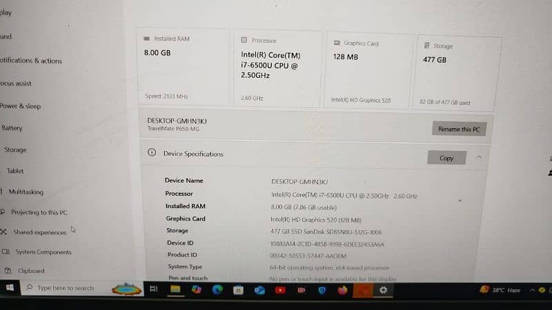 core i7 8 gb ram 512 ssd 6th gen 5