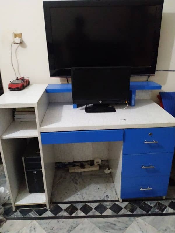 blue and white study/ computer table 2