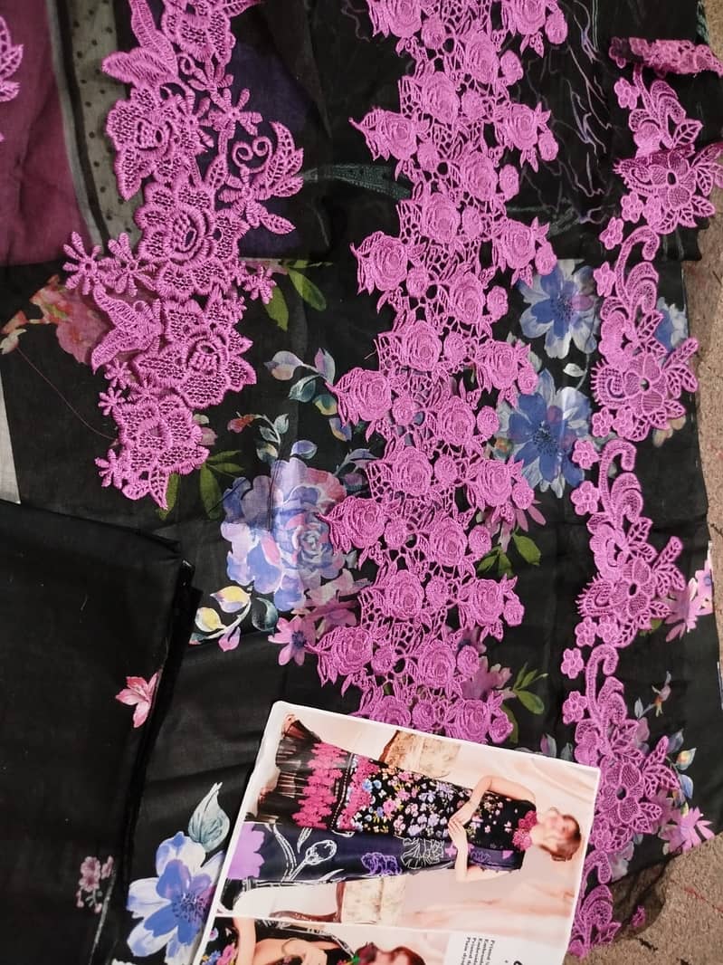printed lawn suit shirt  trouser Chiffon dupatta Whatsapp 03293779436 3
