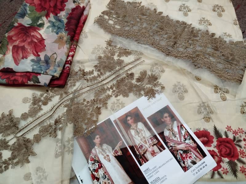 printed lawn suit shirt  trouser Chiffon dupatta Whatsapp 03293779436 6