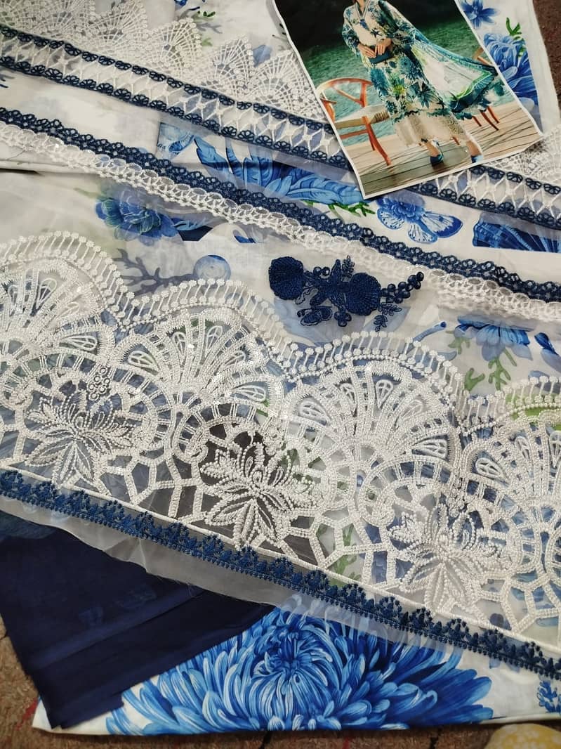 printed lawn suit shirt  trouser Chiffon dupatta Whatsapp 03293779436 7