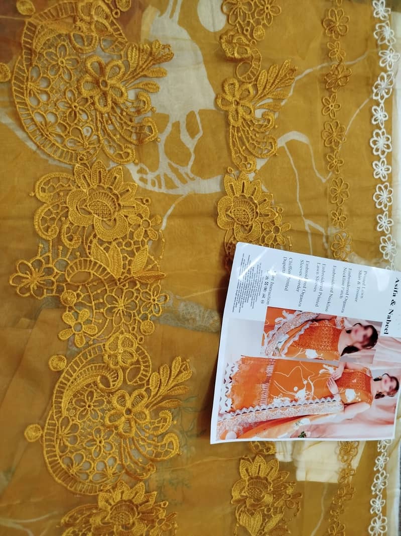 printed lawn suit shirt  trouser Chiffon dupatta Whatsapp 03293779436 8