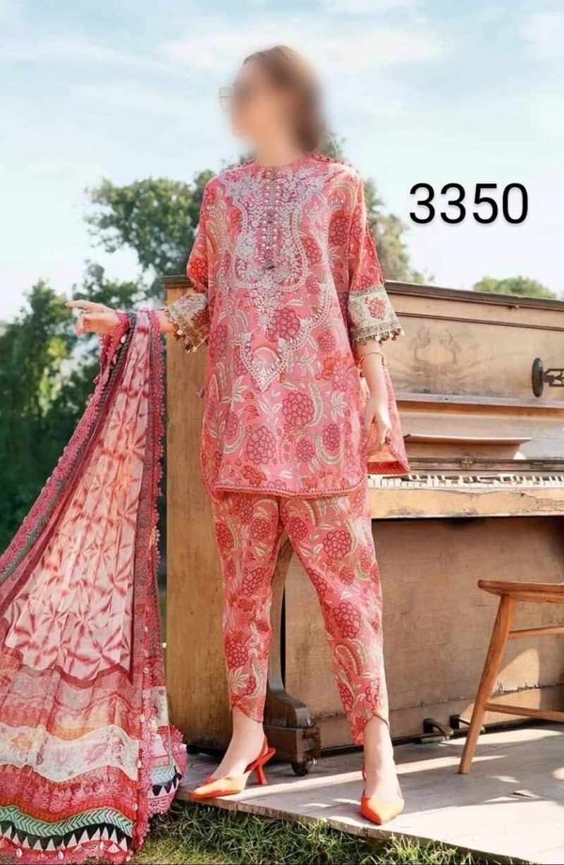 printed lawn suit shirt  trouser Chiffon dupatta Whatsapp 03293779436 11