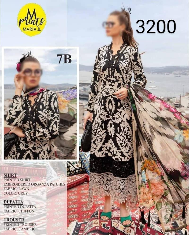 printed lawn suit shirt  trouser Chiffon dupatta Whatsapp 03293779436 17
