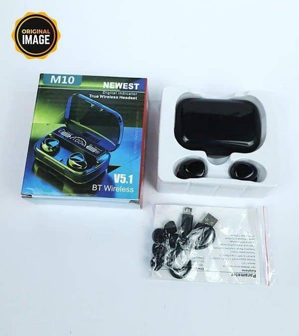 M10 Wireless Earbuds, Black Earphones, Unique Earbuds 1