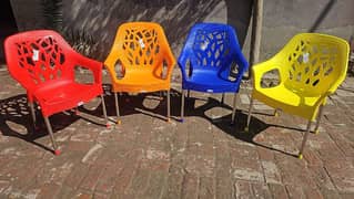 plastic chairs with steel legs
