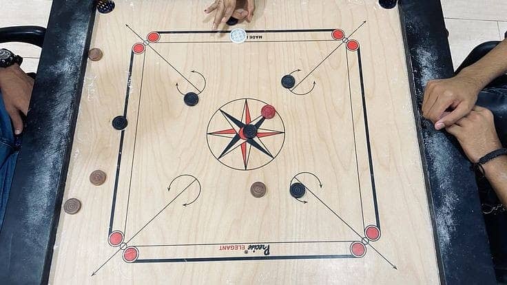 Caroom Board || Dabbo Game, , Marbal Daboo, wooden Daboo 9