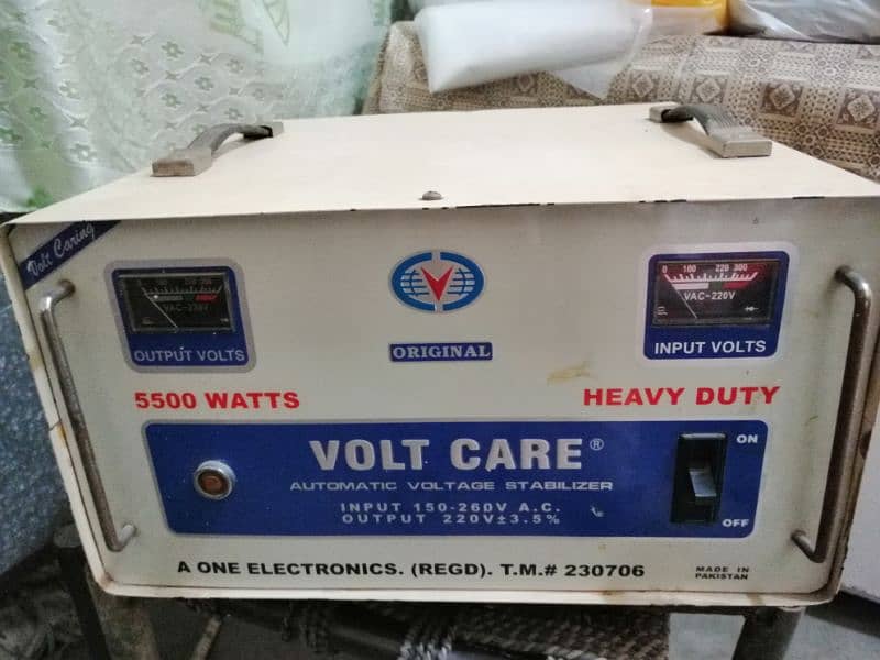 STABLIZER 5500 WATTS FOR VOLTAGE CONTROL 0