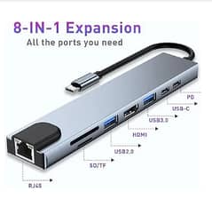 TypeC to HDTV 8 in 1 USB C Hub Multiport Type C Adapter with 4K HDMI
