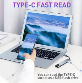 TypeC to HDTV 8 in 1 USB C Hub Multiport Type C Adapter with 4K HDMI 3