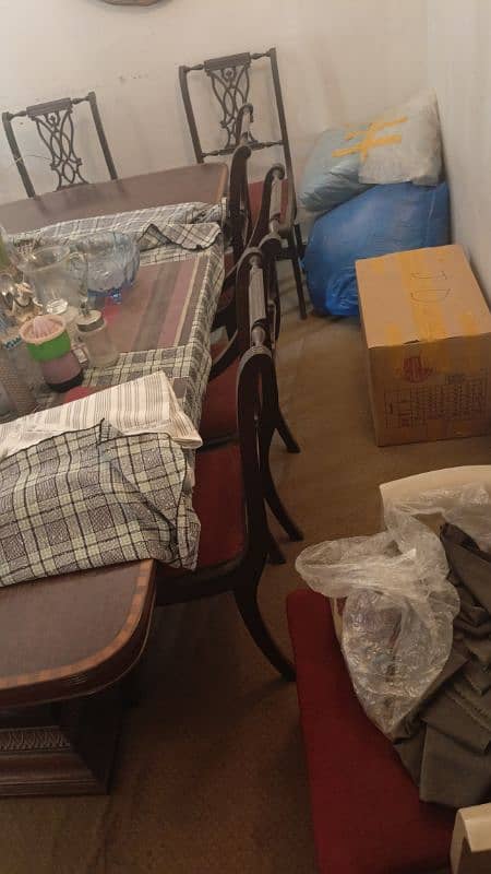 8 seater wooden top + wooden base dining table 2