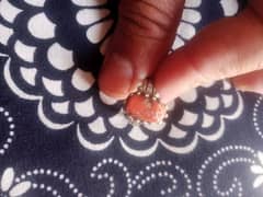 marjan stone in pure silver ring.