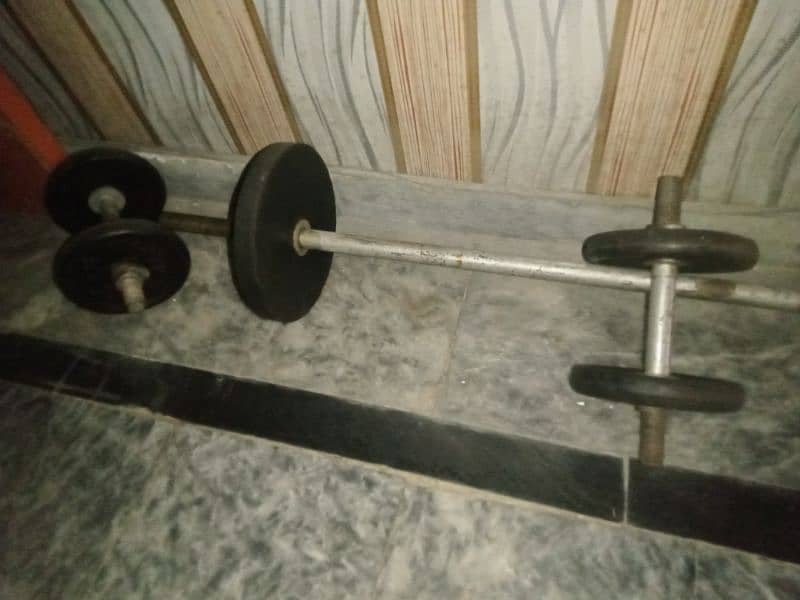 2 dumbbell 1 Rod 40kg weight 0