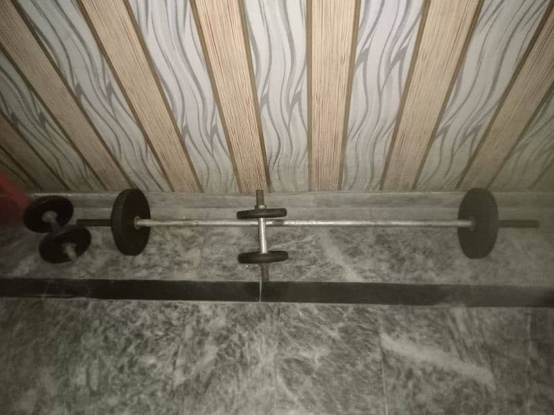 2 dumbbell 1 Rod 40kg weight 2