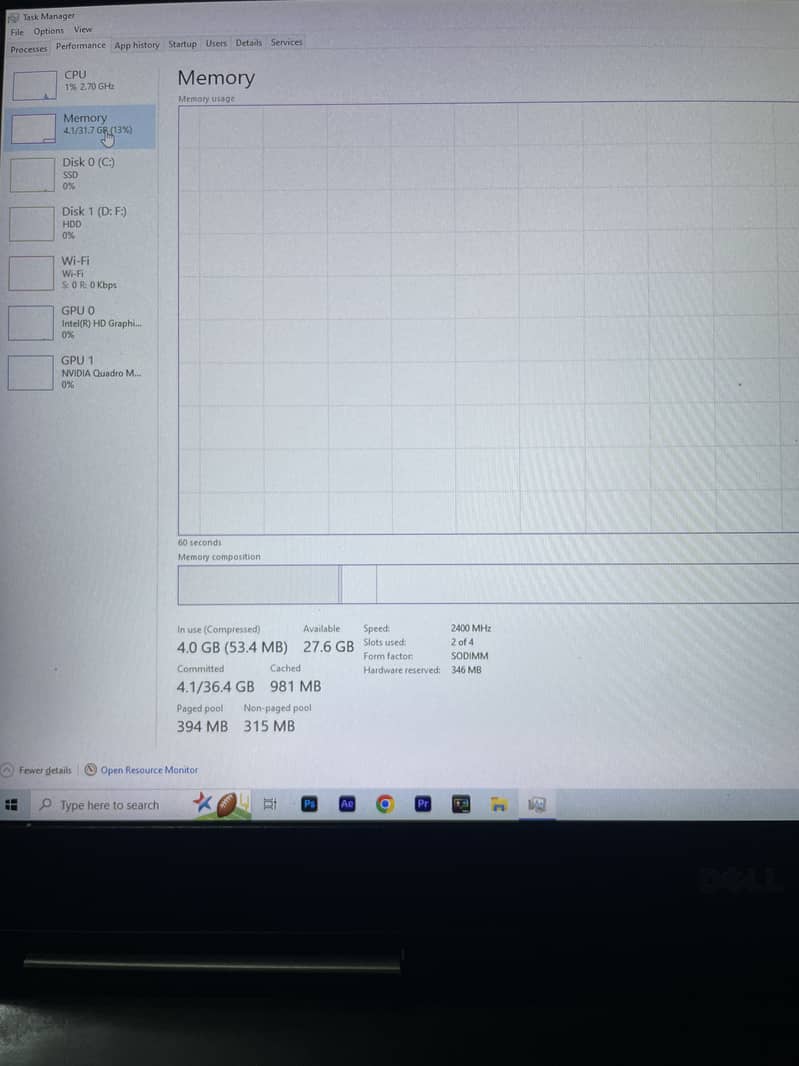 Dell Precision 7710 Core i7 6th Gen 32Gb/512Gb NVME SSD 10