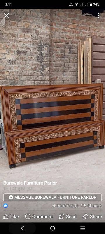 wooden double bed side table and dressing table 1