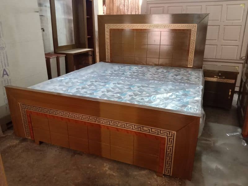 wooden double bed side table and dressing table 3