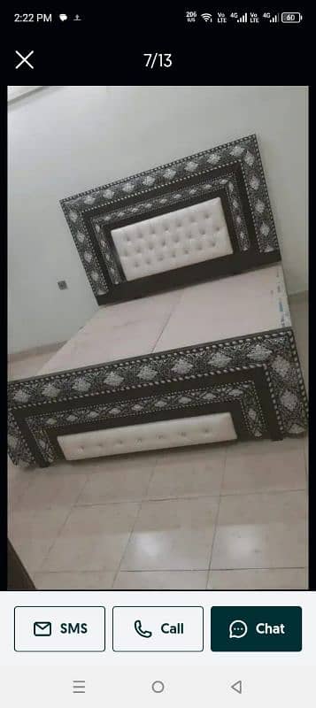 wooden double bed side table and dressing table 4