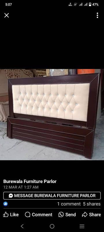 wooden double bed side table and dressing table 6