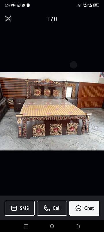 wooden double bed side table and dressing table 8