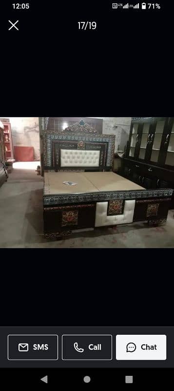 wooden double bed side table and dressing table 9