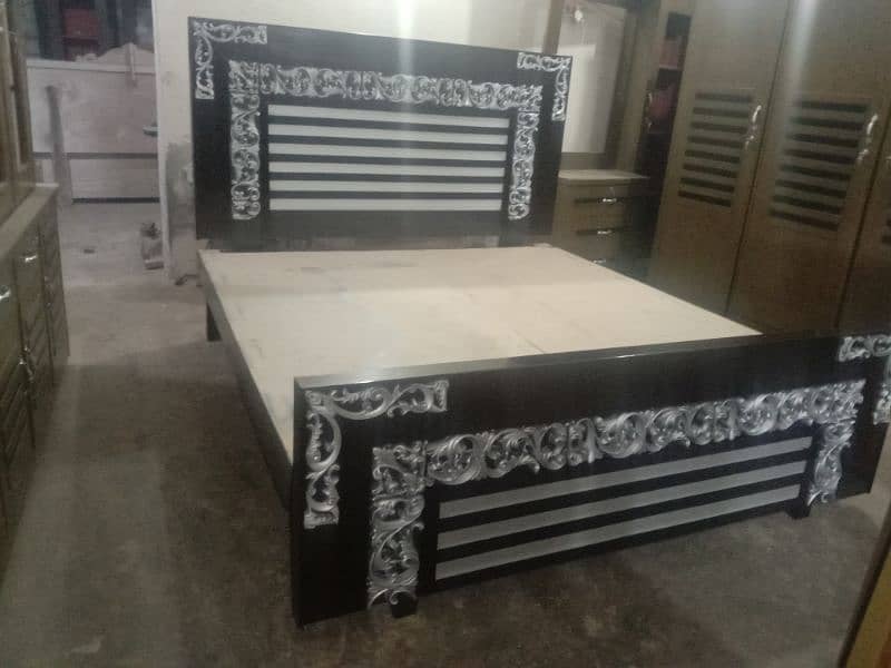 wooden double bed side table and dressing table 11