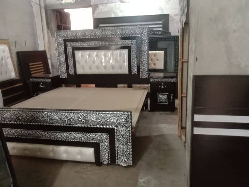 wooden double bed side table and dressing table 15
