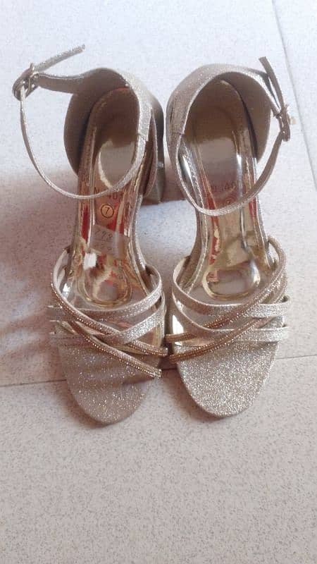 Golden sandals / footwear/ Heel For sale 2