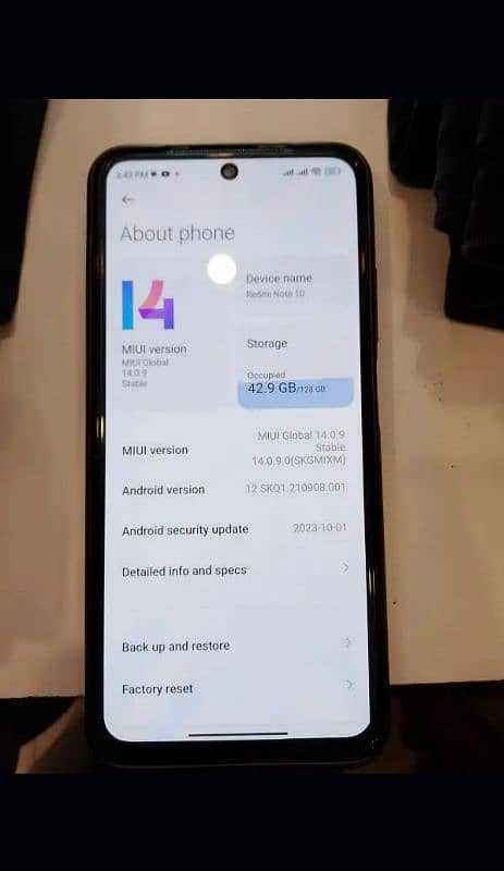 Redmi note 10  condition used ram 4/128 0