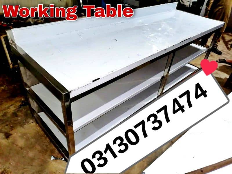 steel working table cutting table washing sink fast food pizza restaur 4