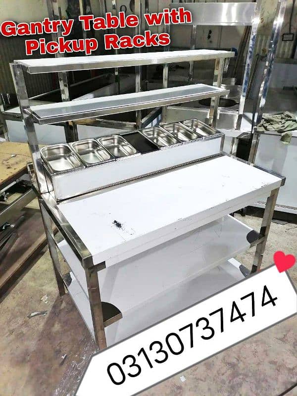 steel working table cutting table washing sink fast food pizza restaur 5