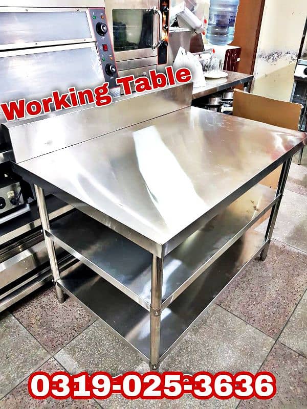steel working table cutting table washing sink fast food pizza restaur 6
