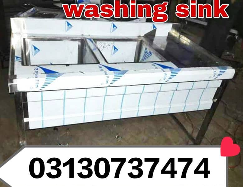 steel working table cutting table washing sink fast food pizza restaur 8