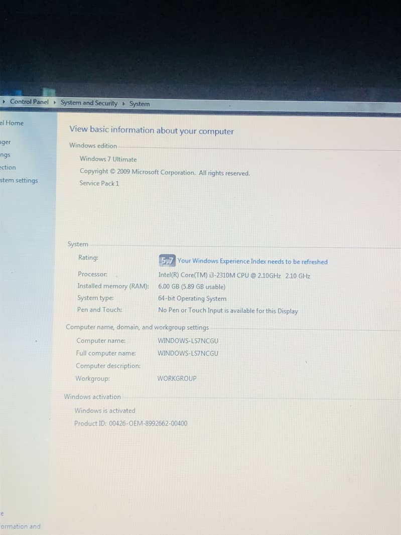 Lenovo i7 1