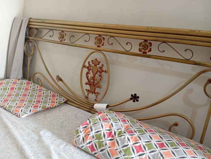 King size Iron bed with mattress in an excellent condition 1