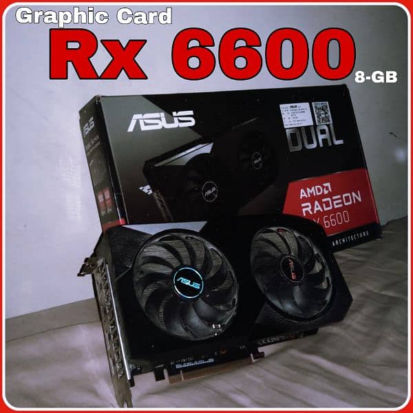 ASUS RX 6600 8GB dual fan edition with original box graphic card. 0