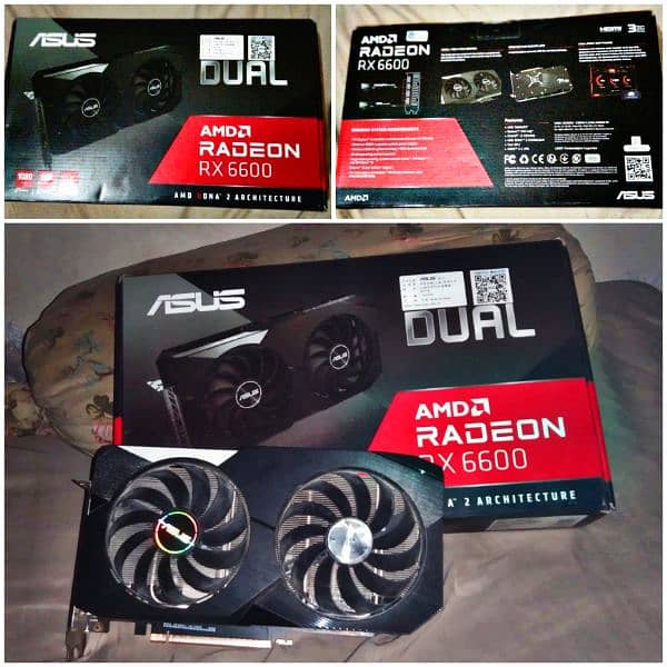 ASUS RX 6600 8GB dual fan edition with original box graphic card. 6