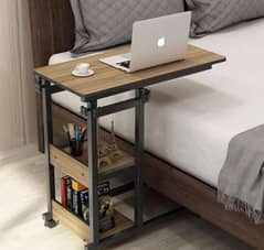 wooden Adjustable Laptop Side Table For Sofa And Bed