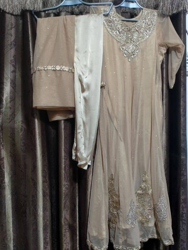 3'Pc suit Fancy frock with motifiz 0