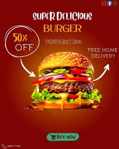 I make poster for resturant any type. Posters for burgers,pizzas etc.