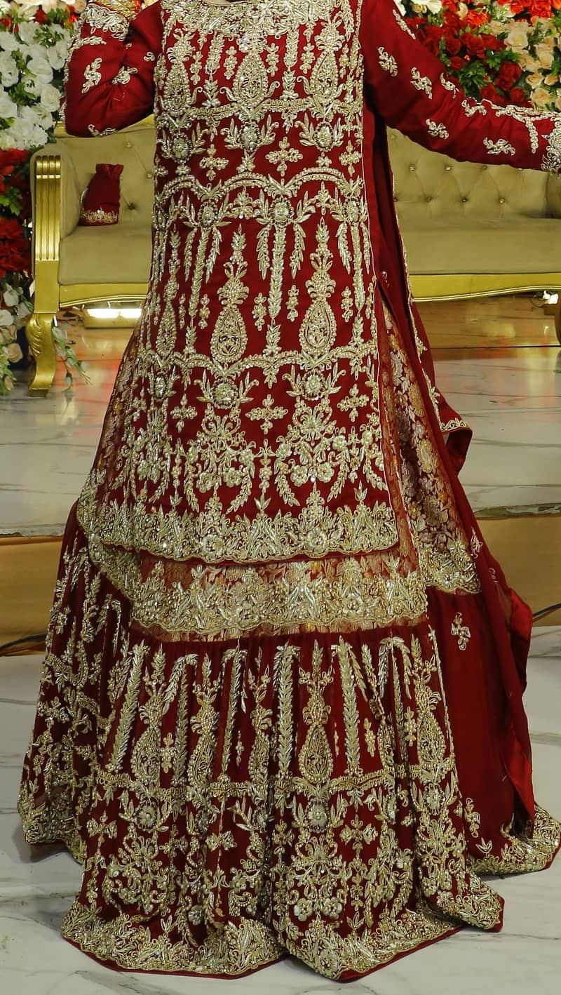 Luxury Bridal Red Lehenga – Heavy Embroidered Wedding Dress For Sale 1